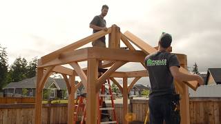 Handcrafted timber frame hexagon gazebo with PLANS [upl. by Oderfodog]