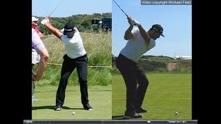 Jon Rahm golf swing  Long Iron faceon amp downtheline July 2017 [upl. by Ennaeirb]