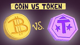 Crypto Coin vs Token Differences  Examples [upl. by Edak460]