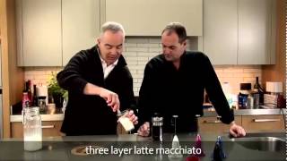 aerolatte  milk frother makes three layer caffè latte macchiato [upl. by Onibag]