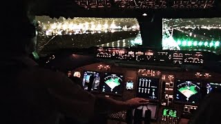 Boeing 747400 Miami Takeoff in Heavy Rain  Cockpit View [upl. by Scotney]