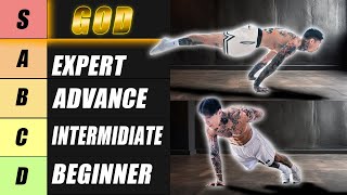 RANKING CALISTHENICS EXERCISES Beginner To God [upl. by Mccord592]