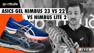 Asics Gel Nimbus 23 vs 22 vs Gel Nimbus Lite 2 Comparison Shoe Review  Sportitude [upl. by Avitzur]