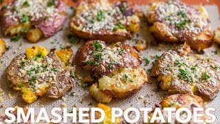 Crispy SMASHED POTATOES  Easy Side Dish [upl. by Napoleon]