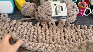 Finger Knit a Chunky Yarn Blanket [upl. by Arocahs]