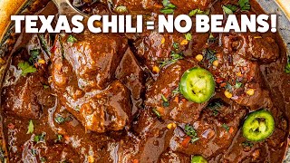 TexasStyle Chili Recipe  All Meat No Beans [upl. by Jammal]