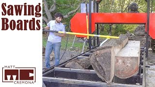 Sawing Boards  Turning a Log into Lumber Part 1 [upl. by Calypso80]