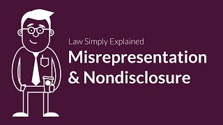 Misrepresentation and Nondisclosure  Contracts  Defenses amp Excuses [upl. by Favata]