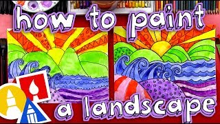 How To Paint A Beautiful Landscape for kids [upl. by Olifoet]