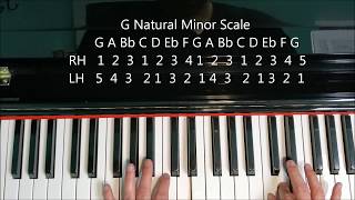 G Minor Scale on Piano Natural Harmonic Melodic [upl. by Ahsemad437]