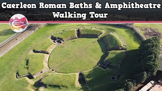 CAERLEON ROMAN BATHS amp AMPHITHEATRE WALES  Walking Tour  Pinned on Places [upl. by Nefets]