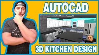 AUTOCAD 2020  3D KITCHEN AND CABINET DESIGN PART 1 [upl. by Mariann]