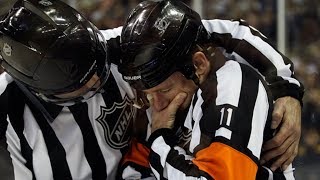 NHL Refs Getting Hit [upl. by Philbin855]