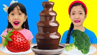 CHOCOLATE FONDUE CHALLENGE  KAYCEE amp RACHEL in WONDERLAND FAMILY [upl. by Llerrej271]