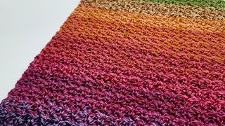 EASY Crochet Stitch For Blankets and Scarfs  Beginner Crochet  Thicket Stitch [upl. by Sinnel]