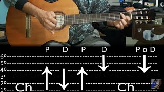 Como tocar Zamba Rasguido  Tutorial Guitarra [upl. by Aerdnuahs]