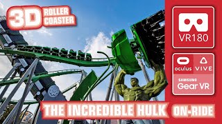 VR Roller Coaster The Incredible Hulk Coaster  3D VR180  VR 360 onride POV  Universal Orlando [upl. by Ikceb5]