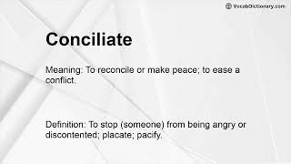 Conciliate Meaning [upl. by Nosidda]