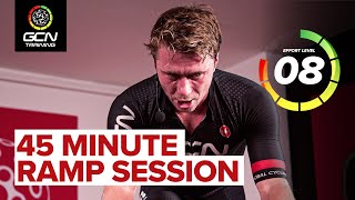 45 Minute Indoor Cycling Ramp Workout  From Threshold To Sprints [upl. by Publia]