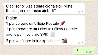 Poste italiane prenota un ticket con Whatsapp [upl. by Theodore727]