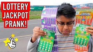 he won the 100000 lottery jackpot PRANK CRAZY LOTTERY JACKPOT CHALLENGE [upl. by Lussier]