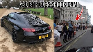 SHOOK CAM 620 BHP C63s MERCEDES AMG SCARING PEOPLE IN PUBLIC [upl. by Henka]