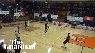 Incredible fullcourt buzzer beater shot wins basketball game [upl. by Reywas390]