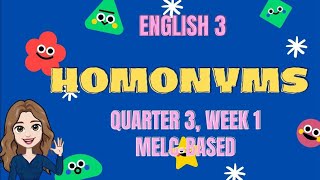 HOMONYMS ll ENGLISH GRADE 3 [upl. by Lynd]