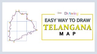 Easy way to draw Telangana outline map  EASY SCORING [upl. by Nerrual]