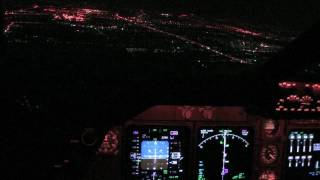 KLM Boeing B747400 Night Landing Bangkok Cockpit view [upl. by Sybila]