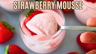 Easy Strawberry Mousse Recipe 3Ingredient [upl. by Anilehs]