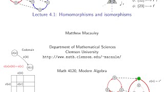 Visual Group Theory Lecture 41 Homomorphisms and isomorphisms [upl. by Notwen]