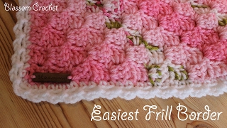 Easiest Crochet Border Ever Simple Frills [upl. by Neelrihs418]