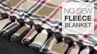 DIY No Sew Fleece Blanket Tutorial [upl. by Bolt]