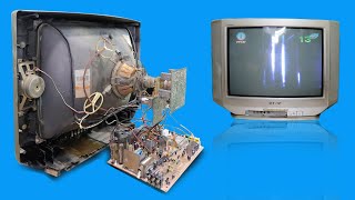 Restoration old TV and Repair old SONY Television Success [upl. by Annaoj]