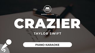 Crazier  Taylor Swift Piano Karaoke [upl. by Ettenan166]