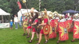 Roman Reenactment at the Amphitheatre in Caerleon Marching In [upl. by Varick298]