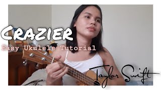 Crazier  Taylor Swift  Easy Ukulele TutorialCoverWith Lyrics Chords amp Strumming [upl. by Annuaerb]