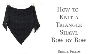 FREE Triangle Shawl Knitting Pattern Tutorial [upl. by Eilrak]