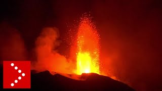 Eruzione Stromboli 3 luglio 2019 le fontane di lava nella notte [upl. by Cigam]