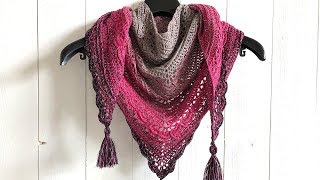 ANA LUCIA SHAWL  FREE TRIANGLE SHAWL CROCHET PATTERN [upl. by Nataniel]