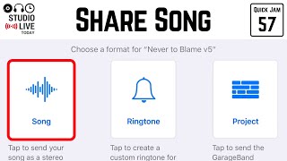 How to SHAREEXPORT your GarageBand iOS songs iPadiPhone [upl. by Axel]