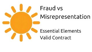 Fraud vs Misrepresentation  Other Essential Elements of a Valid Contract  CA CPT  CS amp CMA [upl. by Apul]