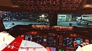 COCKPIT VIEW  Boeing 747 TakeOff Quito at Night [upl. by Siroved]