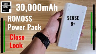 Close Look at the ROMOSS 30000mAh Sense 8 Power Bank [upl. by Oirad]