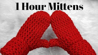 AMAZINGLY SIMPLE Crochet Mittens Pattern For Beginners [upl. by Evangeline]