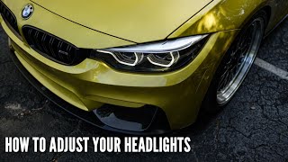 How To Adjust BMW Headlights  How To Raise Your Headlights [upl. by Analrahc]