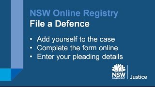 NSW Online Registry  File a Defence [upl. by Ahsinnod245]