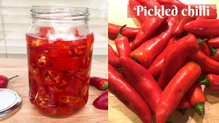 EASY QUICK PICKLED CHILLIES  Homemade Pickled Chilli Recipe [upl. by Jadda459]