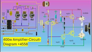 2n3055 transistor amplifier400W circuit diagram [upl. by Koziel]